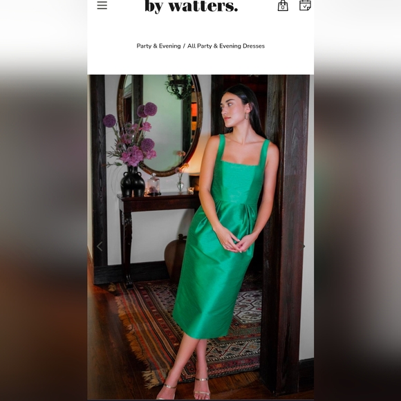 Watters Seaside Green     Sleeveless Square Neck Sundress Size 6 - Picture 5 of 13